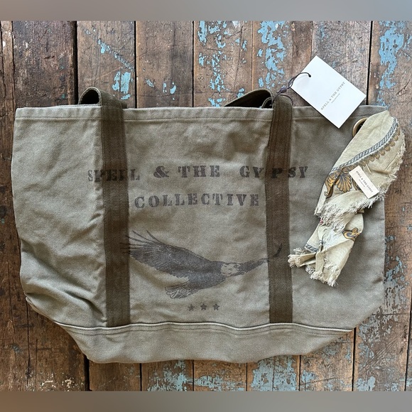 Spell Gypsy Traveller Tote Bag, BNWT, in Khaki - Picture 6 of 10